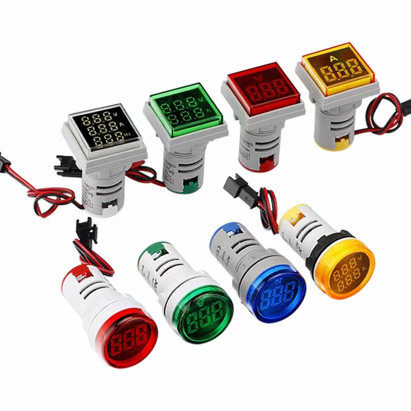 Mini voltímetro de 22 mm /amperímetro /medidor Hertz LED indicador digital Luz