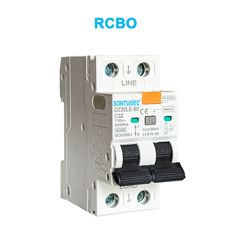 Circuito de corriente de fuga 2p 6Ka IEC61009.1 Calidad estándar RCBO