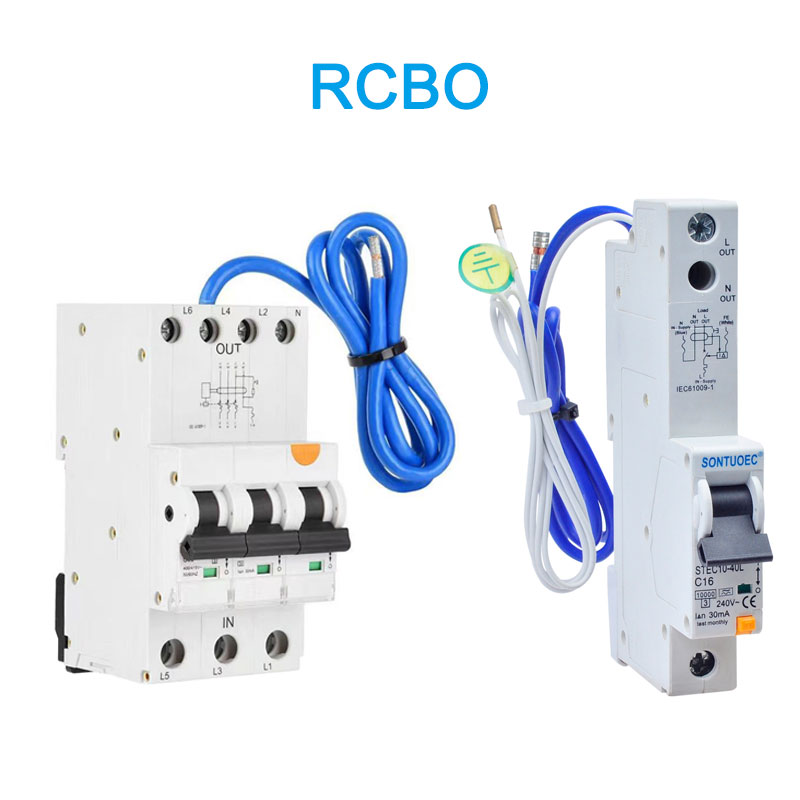6ka 3p+n interruptor de circuito de fuga A (AC) Tipo RCBO con cable