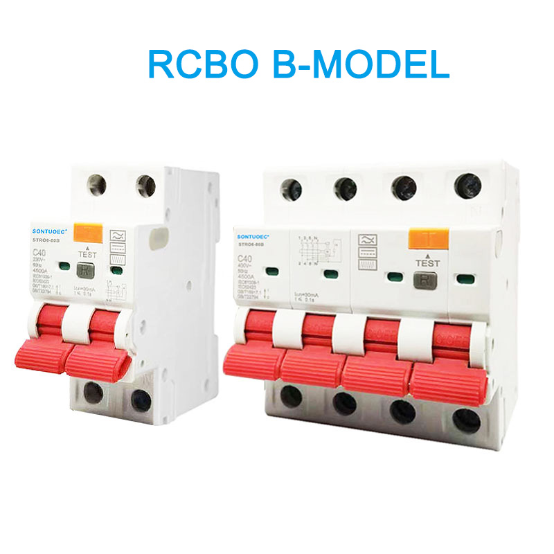 RCBO B Modelo 2P 4P Circuito de corriente residual