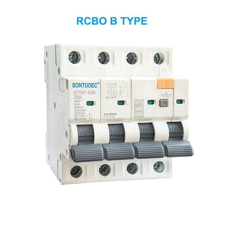 Stro7-63B RCBO B Tipo 2P 4P Circuito de corriente residual