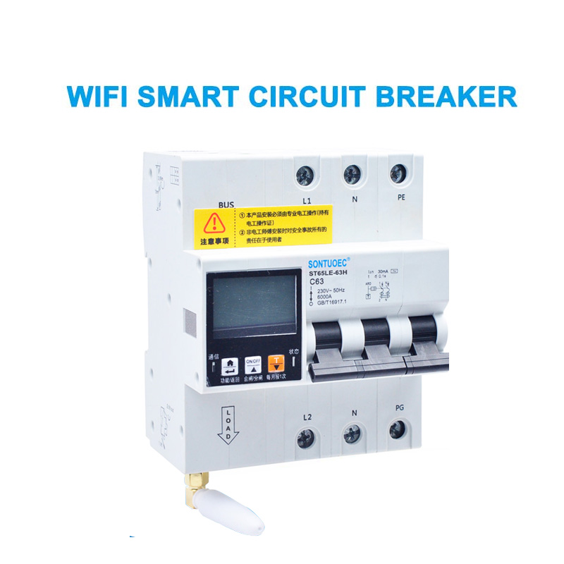 WiFi 4G TUYA ST65LE-63H Serie Multi Funcional RCBO Circuito inteligente